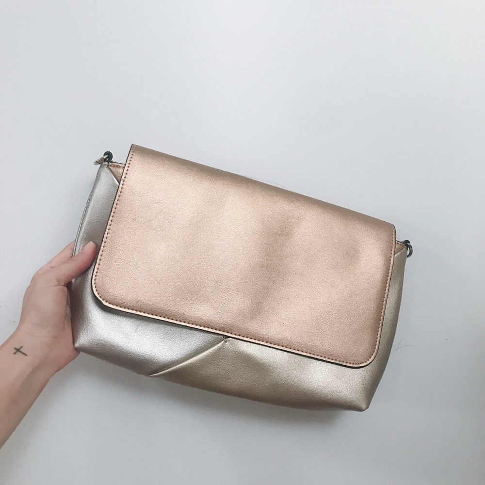 ZARA METALLIC CLUTCH NWOT